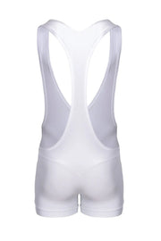SUKREW V - Neck Singlet Bum Accentuating Bodysuit Low - Cut Side in Shimmer White 383