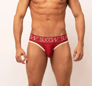 SUKREW V-Thong Hybrid Back Lifting Straps & Fabric Thongs Burgundy/Cream 18