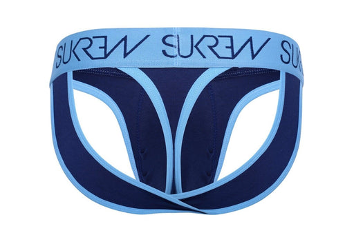 SUKREW V - Thong Hybrid Jockstrap Large Contour Pouch Two Back Lift Straps Marine2