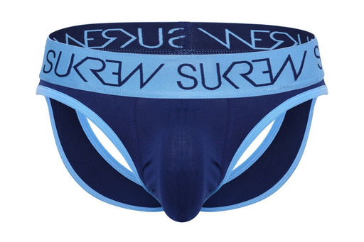 SUKREW V - Thong Hybrid Jockstrap Large Contour Pouch Two Back Lift Straps Marine1