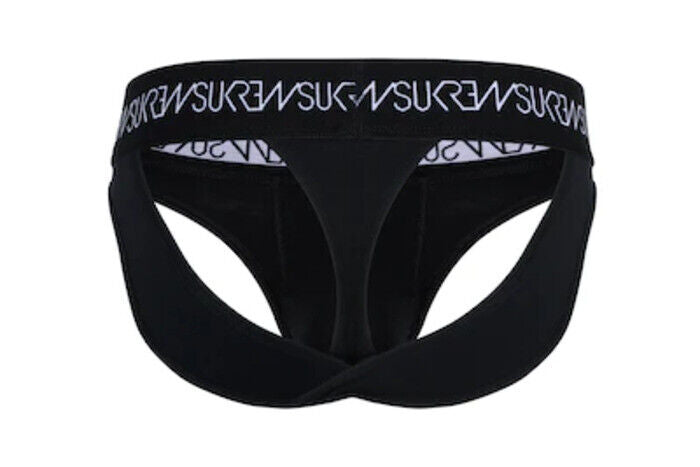 SUKREW V-Thong Two Lifting Back Straps Large Contoured Pouch Twilight Black 3