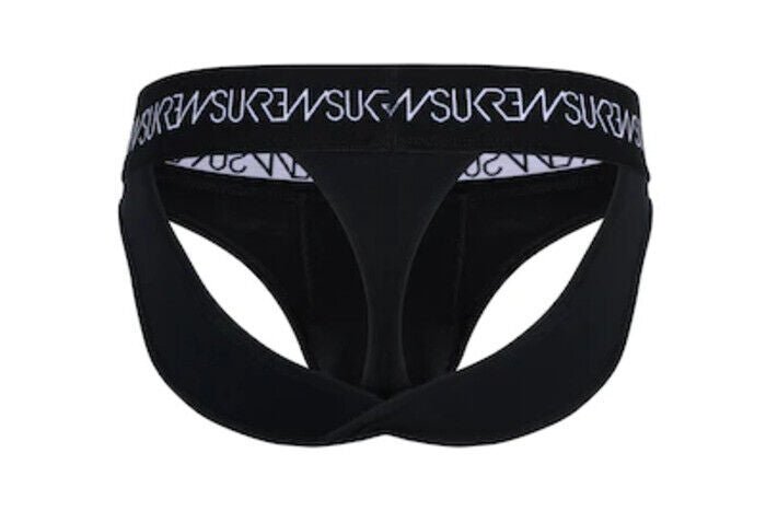 SUKREW V - Thong Two Lifting Back Straps Large Contoured Pouch Twilight Black 32