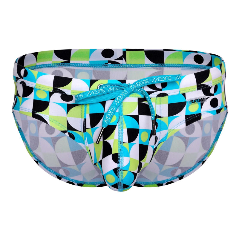 Swimwear SUKREW Torrent Swim Brief Rounded Contoured Pouch in Retro Lime 421