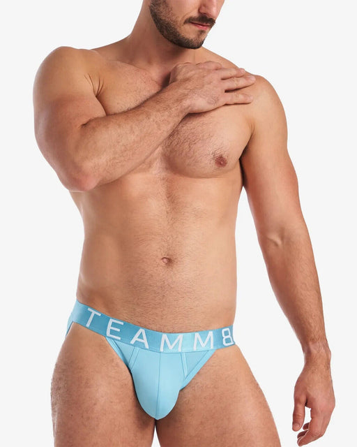 TEAMM8 Spartacus Brief 2.0 Low-Rise Athletic Sports Briefs in Ligh Blue Atoll