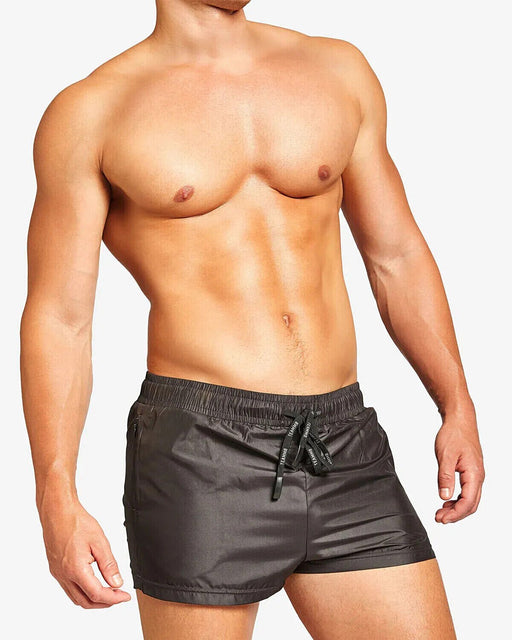 TEAMM8 Swimwear Bass Swim - Short Form Fit Cut With 2 - Hidden Pockets Black1