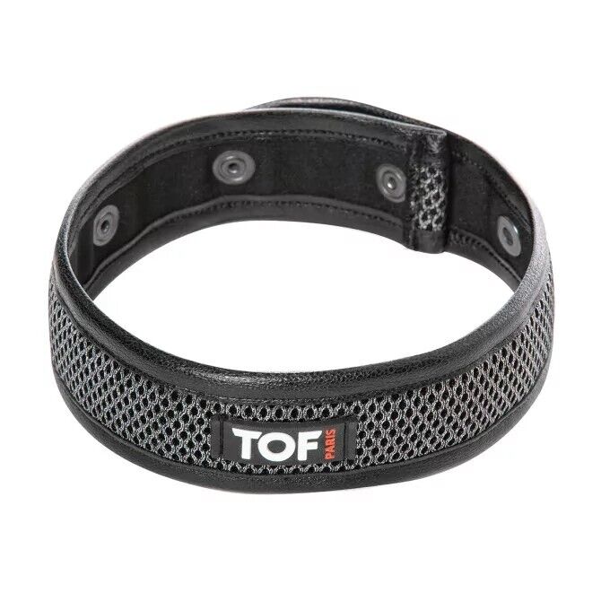 TOF PARIS 3D Collar Mesh Three Snap Buttons Adjustable O/S Silver 891