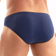 TOF PARIS Access Bikini Brief Low - Rise Unlined Pouch Soft Cotton Woven Navy 1003