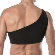 TOF PARIS Asymmetrical Half Tank Swim Chain Top Strap Black 843