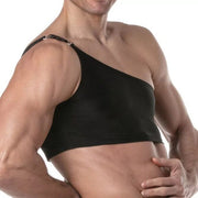 TOF PARIS Asymmetrical Half Tank Swim Chain Top Strap Black 842