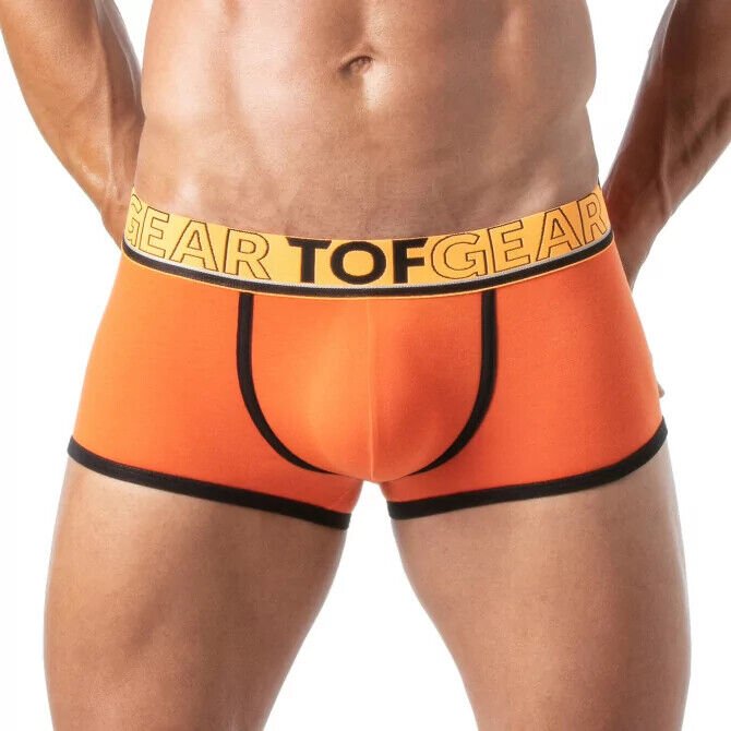 TOF PARIS Boxer Champion Trunk Jacquards Bi - Stretch Unlined Cotton Orange 293