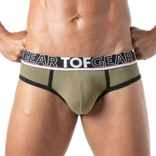 TOF PARIS Briefs Champion Jacquards Cotton Bi - Stretch Low - Waisted Brief Khaki 282