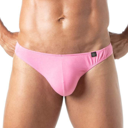 TOF PARIS Champion Bi-Stretch Thong Unlined Pre-Shaped Front Pouch Pink 69
