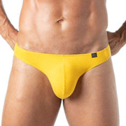TOF PARIS Champion Bi-Stretch Thong Unlined Pre-Shaped Front Pouch Yellow 69