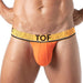 TOF PARIS Champion Stringless Thong Flexible Soft Cotton Jacquard Orange 70