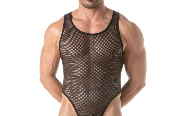 TOF PARIS Circuit Fishnet Body - Thong Transparent Mesh Bodysuit Black 51