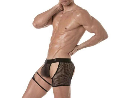 TOF PARIS Circuit Fishnet Chaps Thong Mesh Elastic Edge Black 872