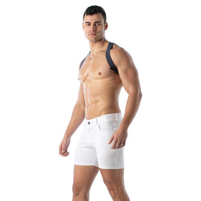 TOF PARIS Denim X-Harness Elasticated X-Shaped in Blue