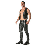 TOF PARIS Detachable Kinky Jacket Chain Vest in Faux Leather Tank Black 45