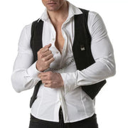 TOF PARIS Detachable Urban Jean Chain Vest in Blue Denim Tank 504