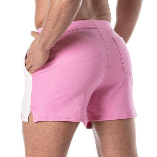 TOF PARIS Football Short Soccer Inspired Mid-Thigh Stretchy Shorts Pink