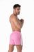 TOF PARIS Football Short Soccer Inspired Mid-Thigh Stretchy Shorts Pink