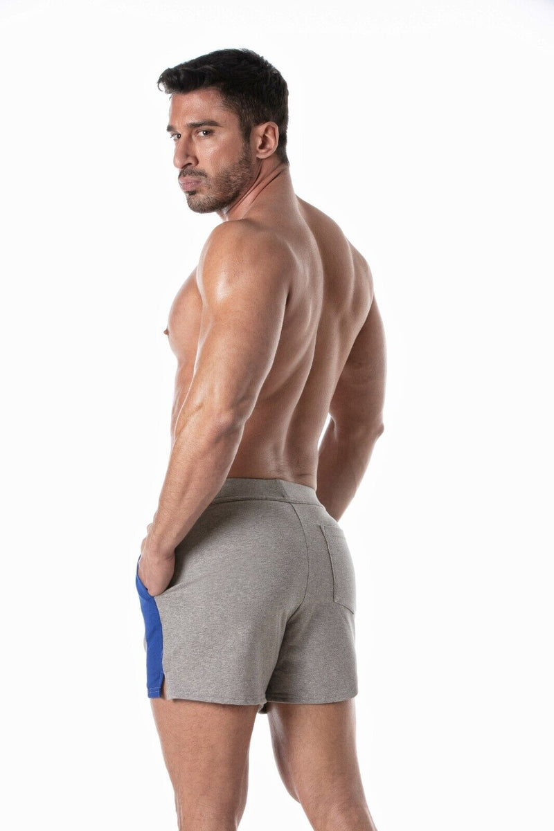 TOF PARIS Football Shorts Soccer Inspired Mid-Thigh Stretchy Short Gray