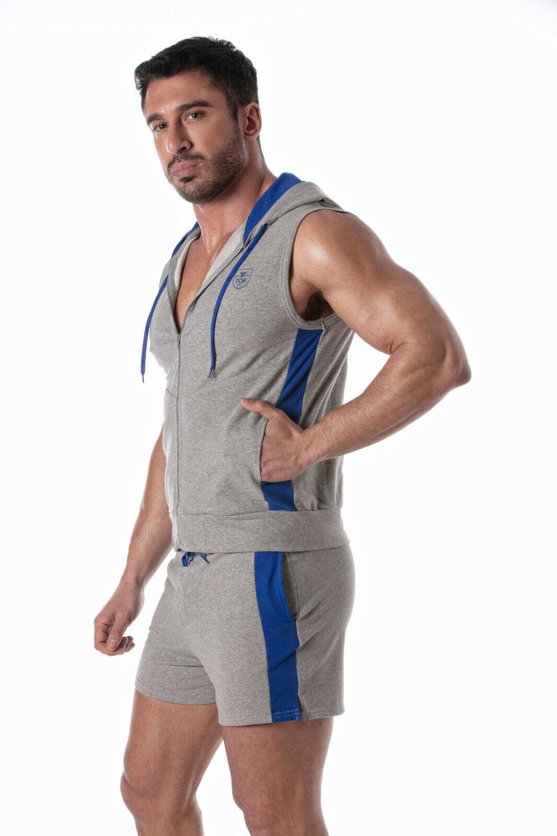 TOF PARIS Football Shorts Soccer Inspired Mid-Thigh Stretchy Short Gray