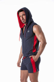 TOF PARIS Football Shorts Soccer Inspired Mid-Thigh Stretchy Short Navy