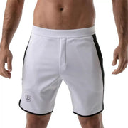 TOF PARIS Gym Long Shorts Antibacterial +50 UV Protection Sports Short White 123