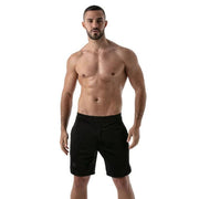 TOF PARIS Gym Long Sports Short With Antibacterial +50 UV Protection Black 123