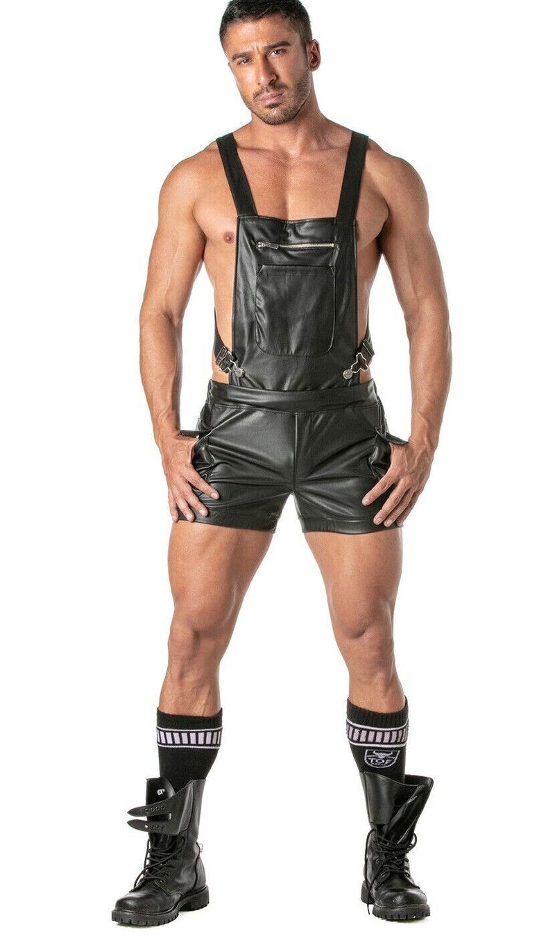 TOF PARIS Kinky 2 - in - 1 Modular Overalls Shorts Large Zip Pocket Suedette Lined1