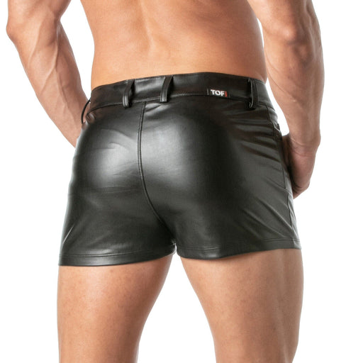 TOF PARIS Kinky Mini Shorts Slim Fit Low Waist Faux Leather 2-Deep Pockets 46