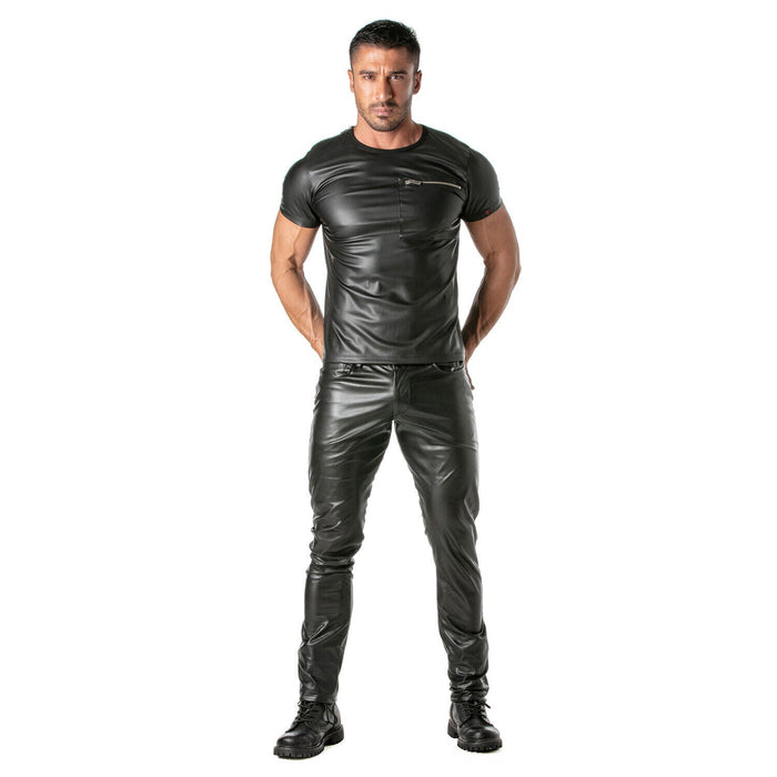 TOF PARIS Kinky Pants Low-Waisted Slim Fit Trousers Leather Look Suedette Lining