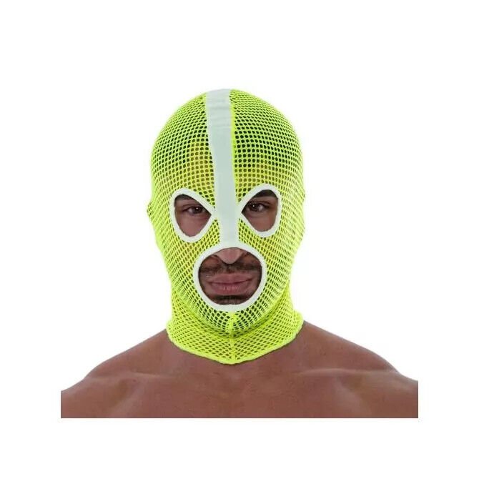 TOF PARIS Neon Mesh Hood Fishnet Nightlife Fashion Clubwear Yellow Fluorescent2