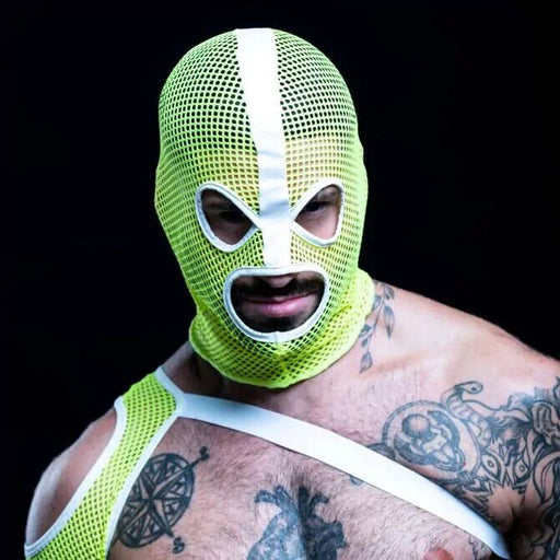 TOF PARIS Neon Mesh Hood Fishnet Nightlife Fashion Clubwear Yellow Fluorescent1