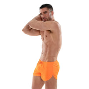 TOF PARIS Neon Mini Swim Shorts Fitted Cut Inner Mesh Fluorescent Orange 262