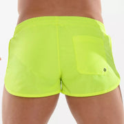 TOF PARIS Neon Mini Swim Shorts Fitted Cut Inner Mesh Fluorescent Yellow 262