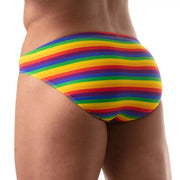 TOF PARIS Rainbow Bikini Swim Briefs Pride Stretch Swimwear 803