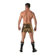 TOF PARIS Short Low - Rise Glitter 5 Pockets Mid - Thigh Shorts Sequins Gold 524