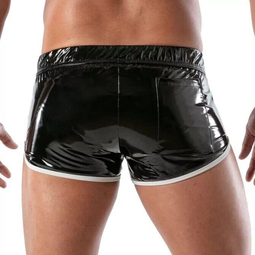 TOF PARIS Short Stretch Vinyl Mini - Shorts Low Rise Black/White 212