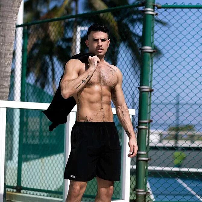 TOF PARIS Summer Bermuda Long Flared Cut Shorts Black 501