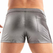 TOF PARIS Swim Shorts Metal 2 - Large Zipped Pockets Low - Rise Swimwear Silver 223