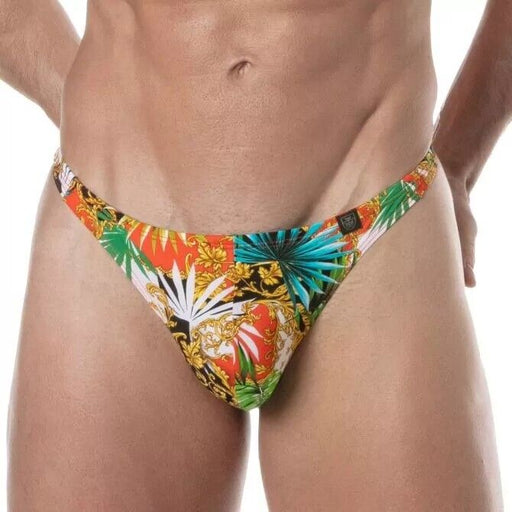 TOF PARIS Swimwear Baroque Swim Thongs Low - waisted Slim Fit Fully Lined Orange1