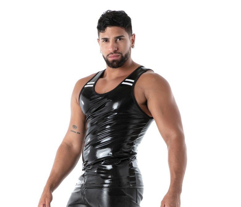 TOF PARIS Tank Top 100% Latex Second - Skin Sleeveless Black Datex T12