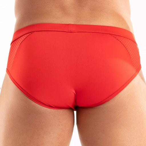 TOF PARIS Temptation Briefs Ultra Soft Stretch Perforated Microfiber in Red 962