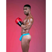 TOF PARIS Thong Champion Bi - Stretch Unlined Cotton Thongs Turquoise 784