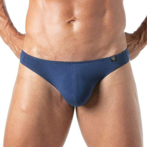 TOF PARIS Thongs Champion Bi-Stretch Unlined Thong Shaped Pouch Navy