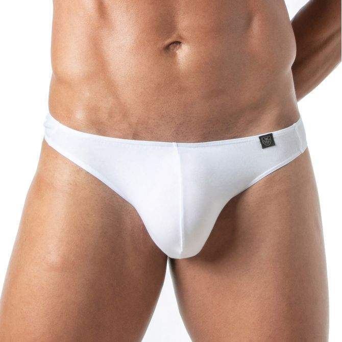 TOF PARIS Thongs Champion Bi-Stretch Unlined Thong Shaped Pouch White  71