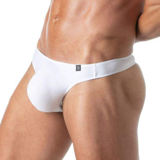 TOF PARIS Thongs Champion Bi - Stretch Unlined Thong Shaped Pouch White 711