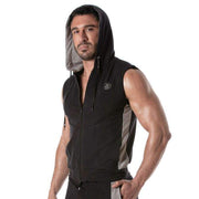 TOF PARIS Zipped Sleeveless Hoodie YKK Vest Tank Top Black